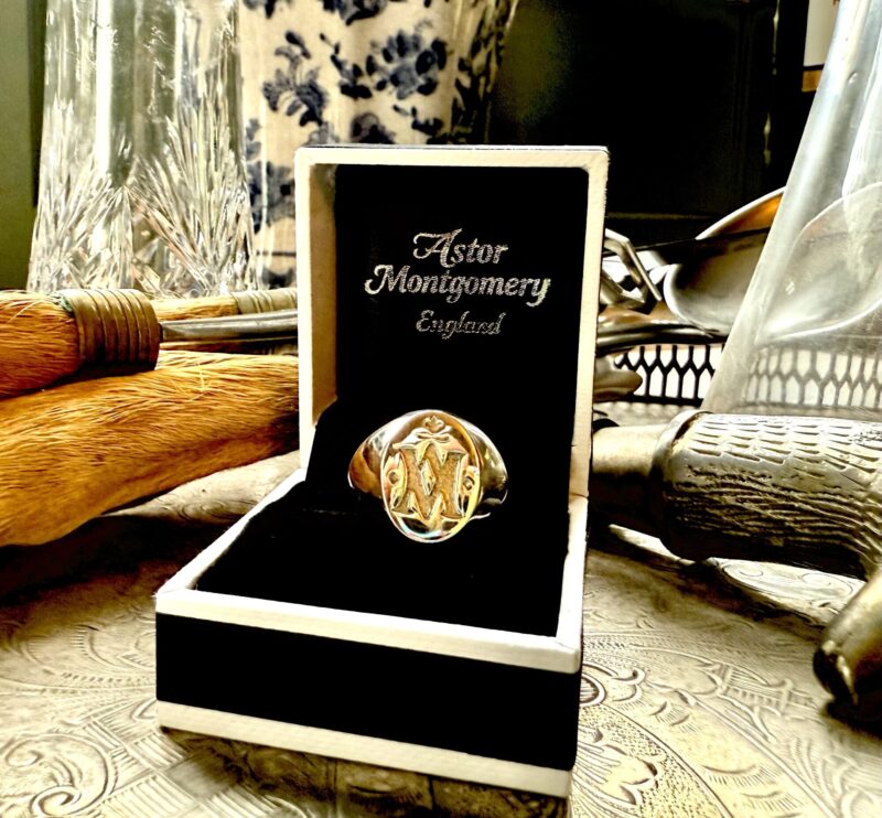 Embossed Silver Monogramed Signet Ring